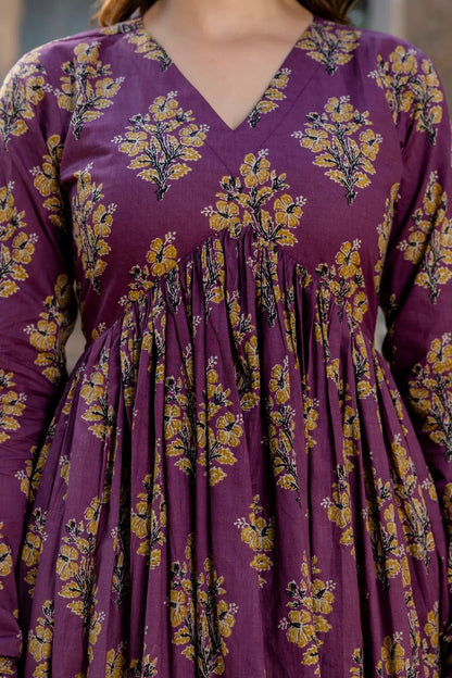 Roshni Purple Printed Suit Set