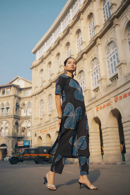 Karya Black Ajrakh Print Co-ord Set