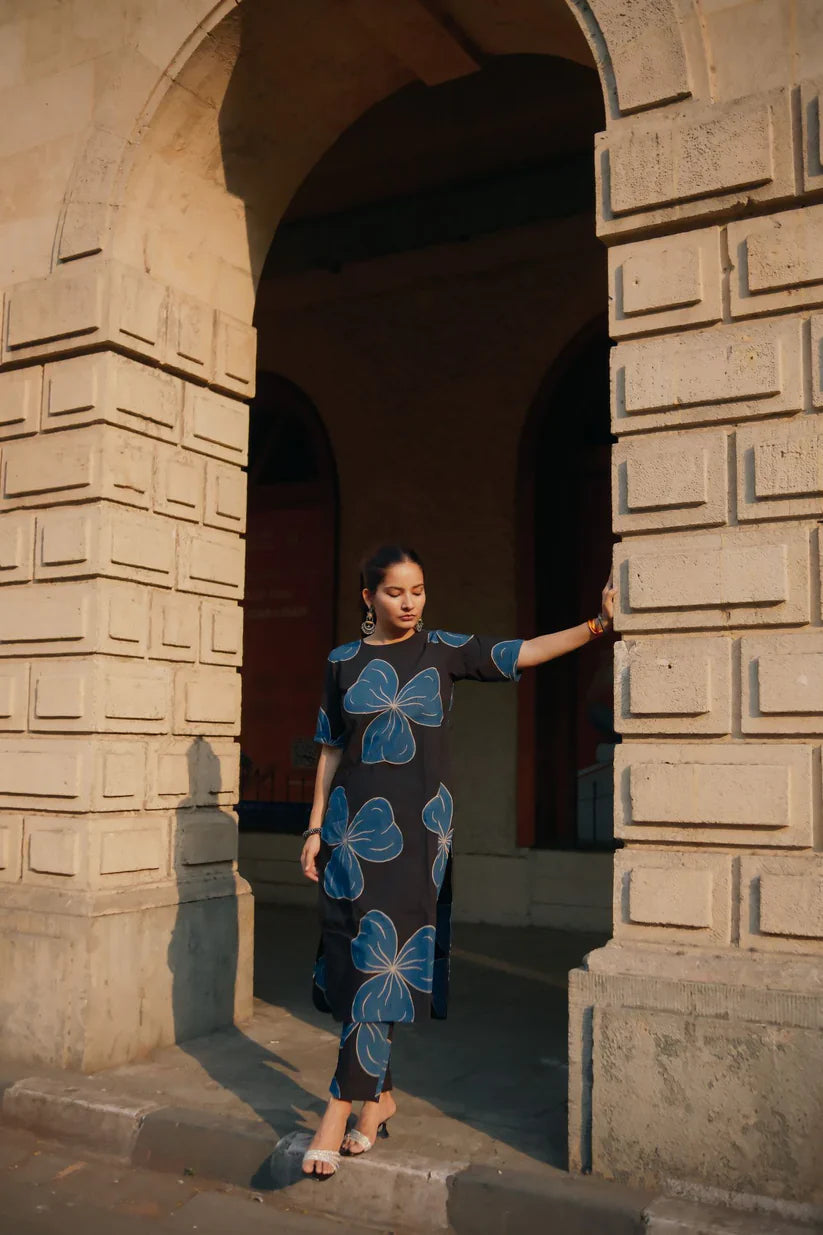 Karya Black Ajrakh Print Co-ord Set