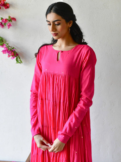 Gulabi Solid Mul Cotton Anarkali Set of 3