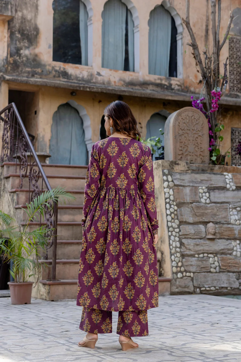 Roshni Purple Printed Suit Set