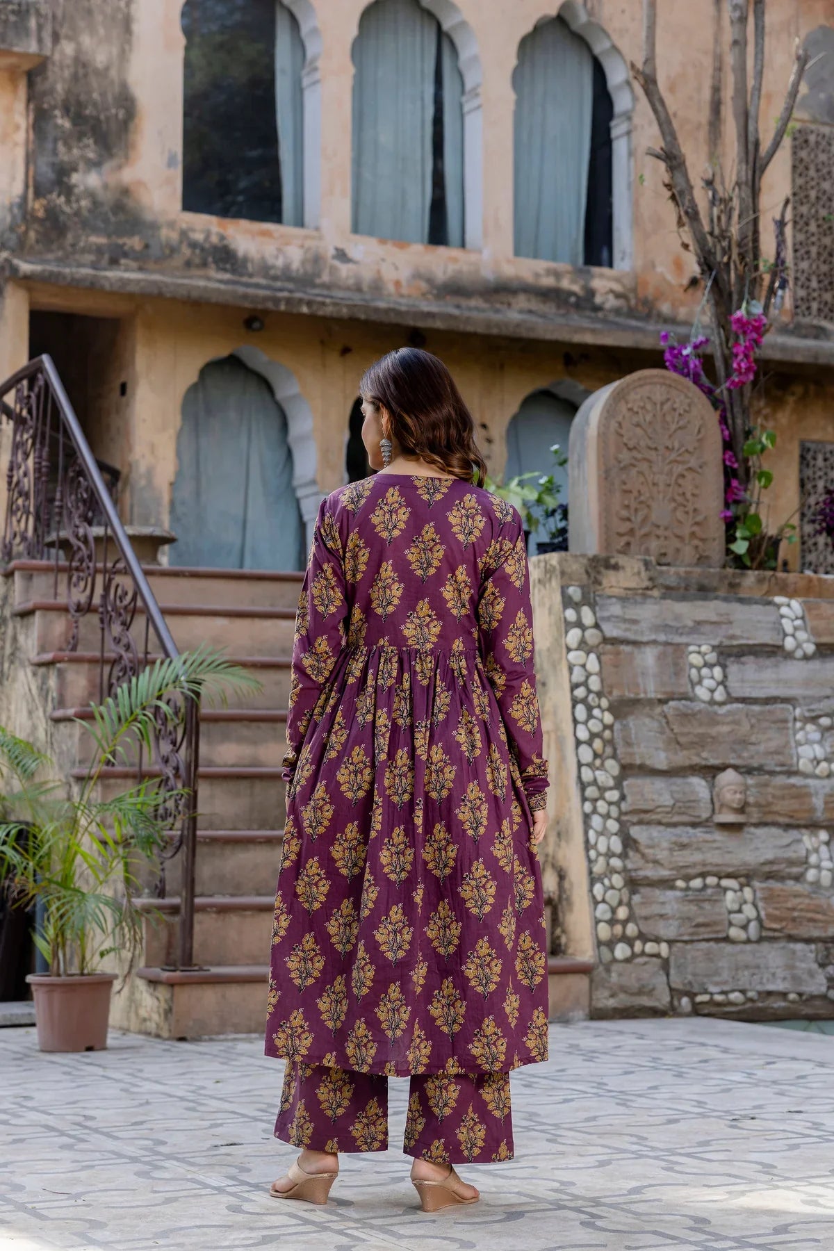 Roshni Purple Printed Suit Set