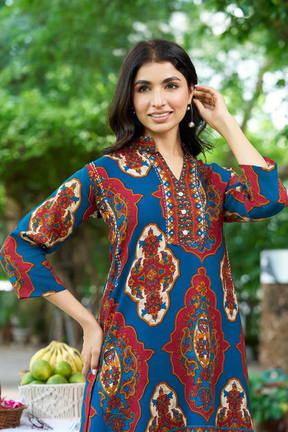 Heritage Print Kurti & Pant Set