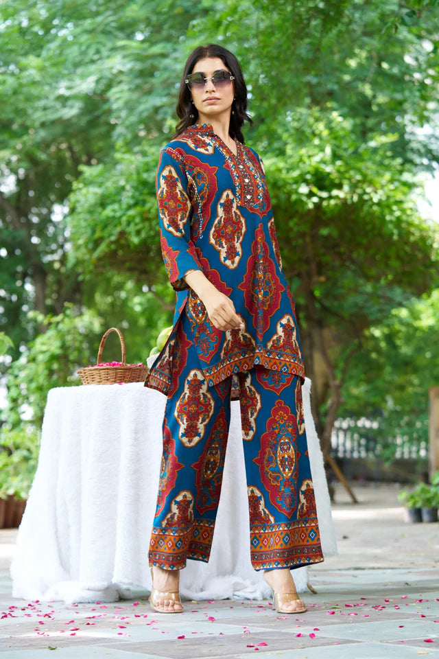 Heritage Print Kurti & Pant Set