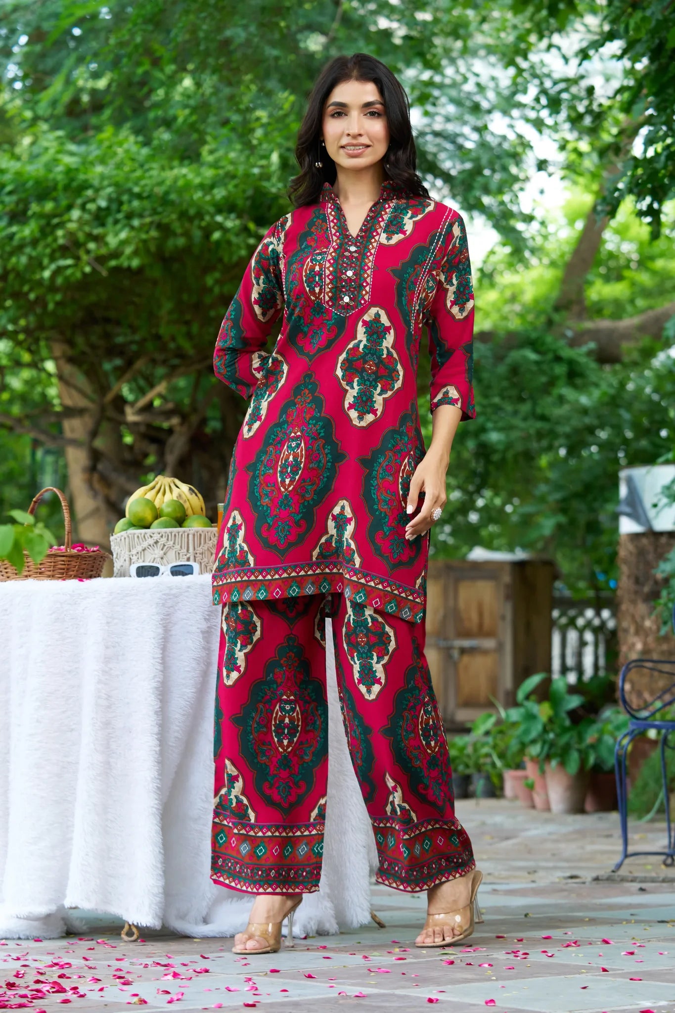 Heritage Print Kurti & Pant Set