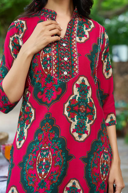 Heritage Print Kurti & Pant Set