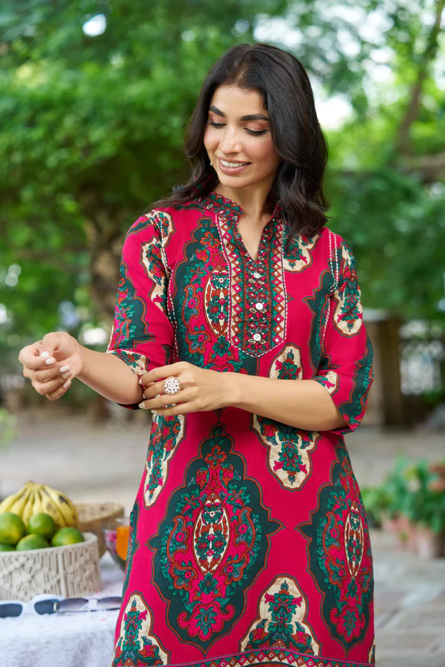 Heritage Print Kurti & Pant Set