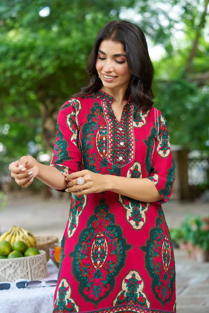 Heritage Print Kurti & Pant Set