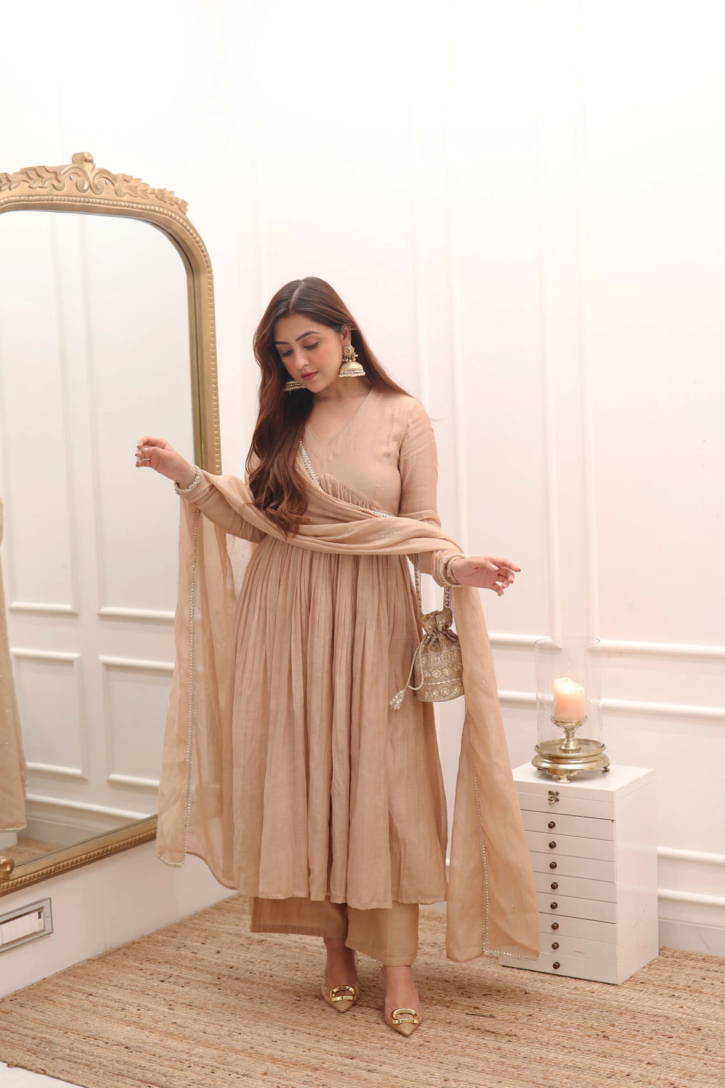 Mul Cotton Anarkali (Set of 3)