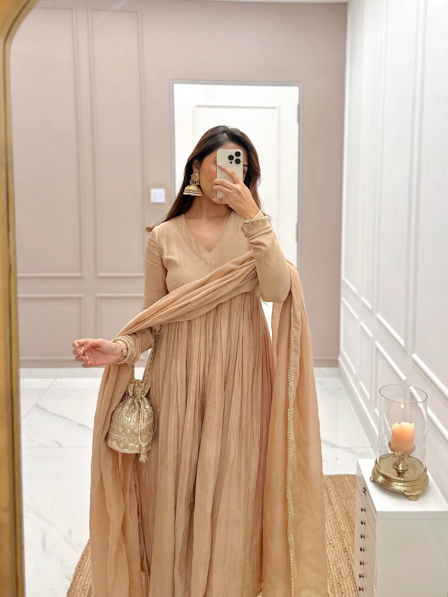 Mul Cotton Anarkali (Set of 3)