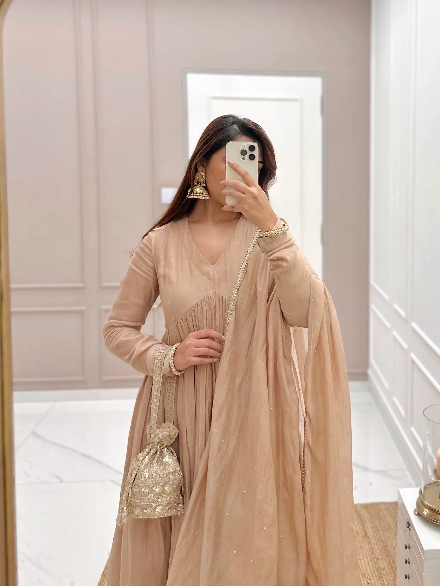 Mul Cotton Anarkali (Set of 3)