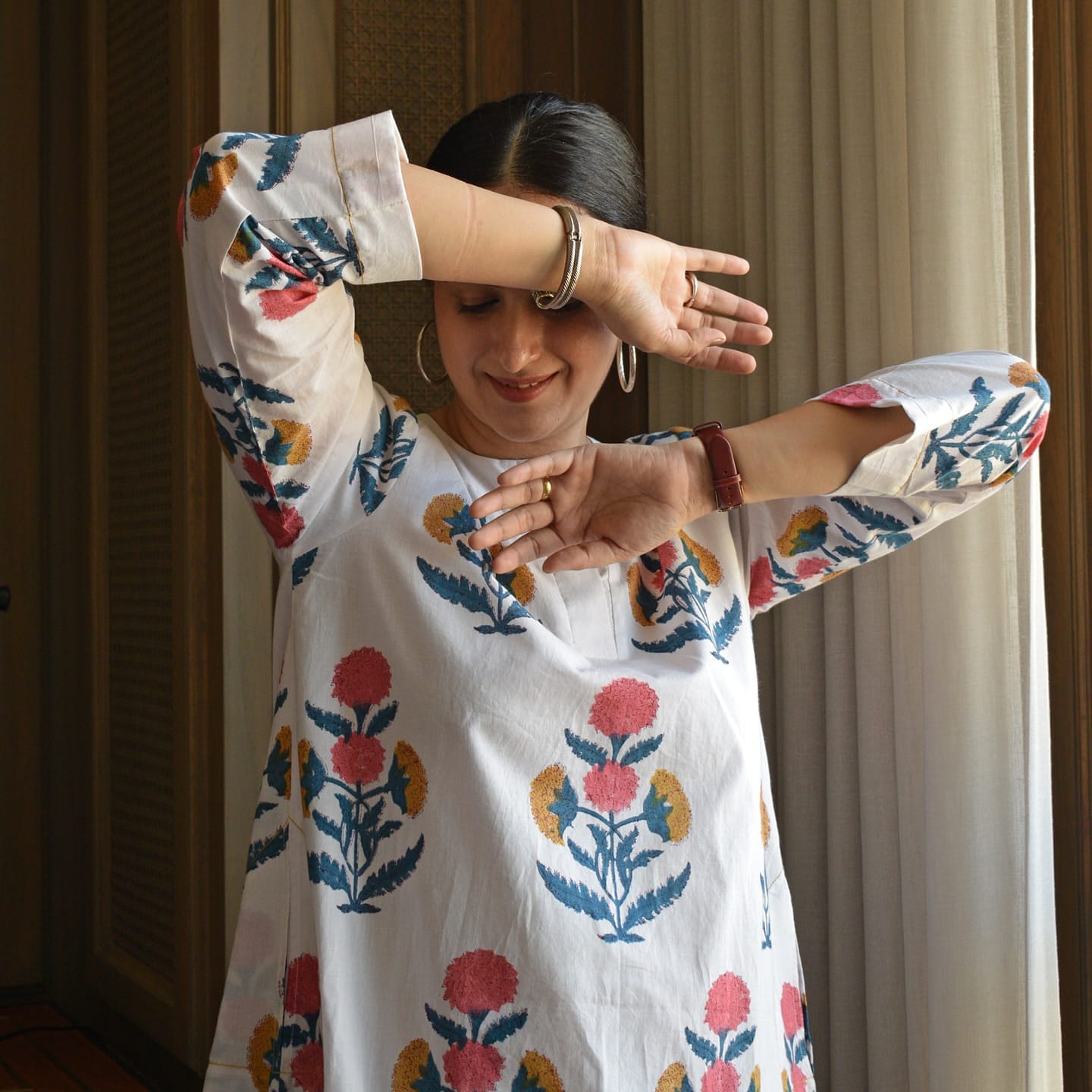 White Mughal Hand-Block Set