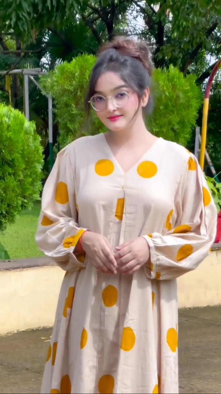 Mustard Polka Kurta Set