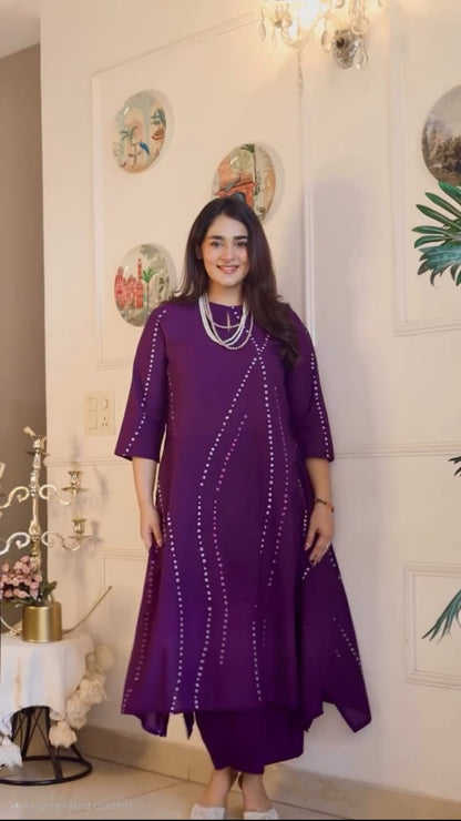 Cotton Bandhani A-Line Kurta Set